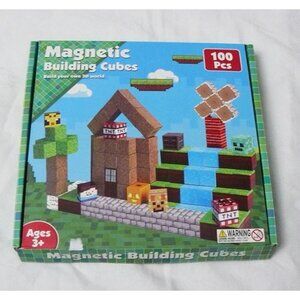 100 PC Magnetic Cubes Building Blocks Toy Set STEM Educational Minecraft Style